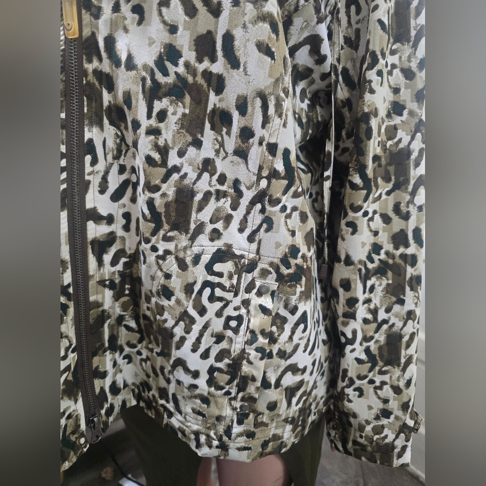 Leopard Print Zip-Front Jacket - Neutral Tones - image 4